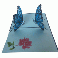 pop-up blauwe vlinder kaart